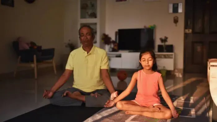 Indian Kids Doing Yoga