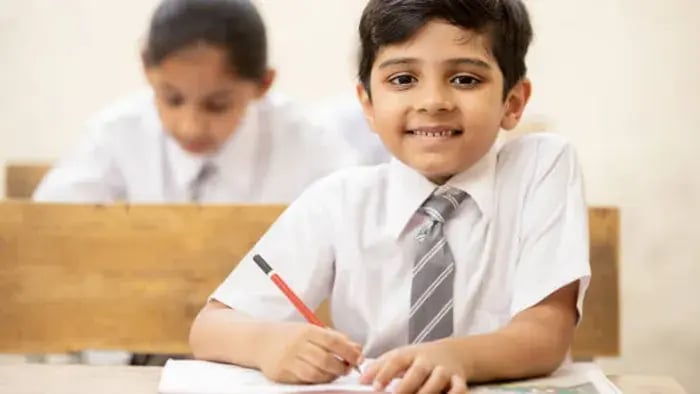 Indian kid studying