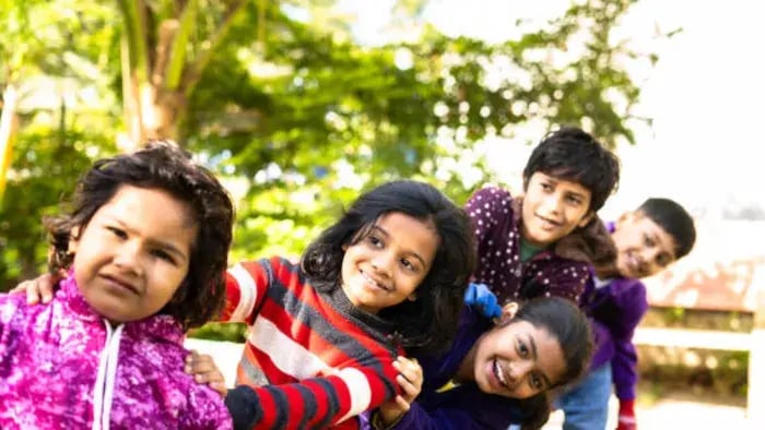Indian Kids Playing In Summer Camp