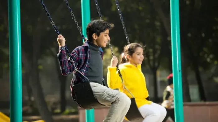 Indian Kids Playing In Summer Camp
