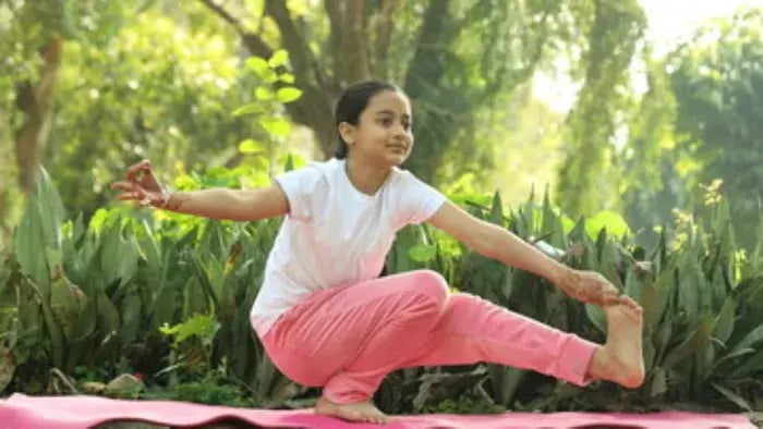 Indian Kids Doing Stretching