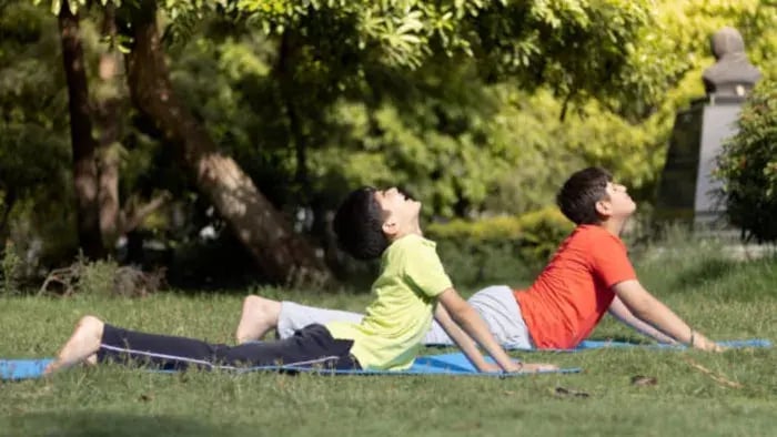 Indian Kids Doing Yoga