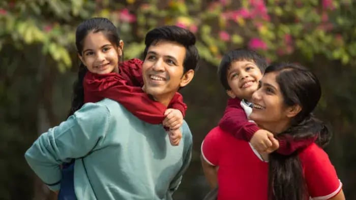 Indian kids with parents