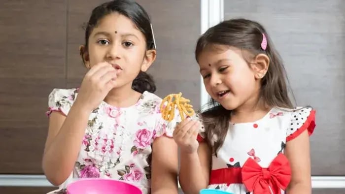 Indian Kids Eating