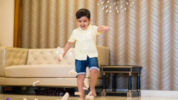 Indian kids playing Inside