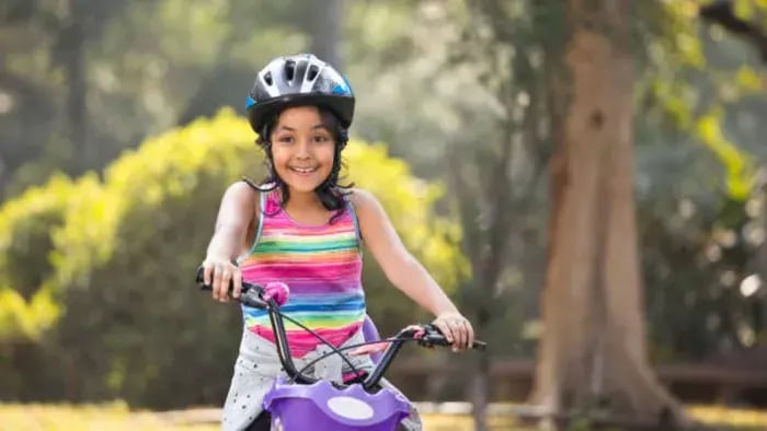Indian kids cycling