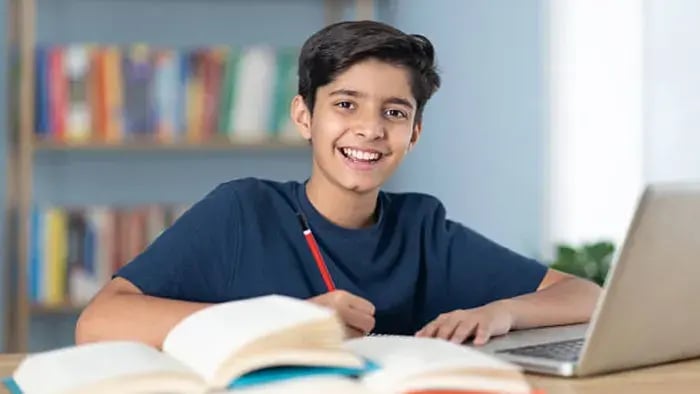Indian kids studying