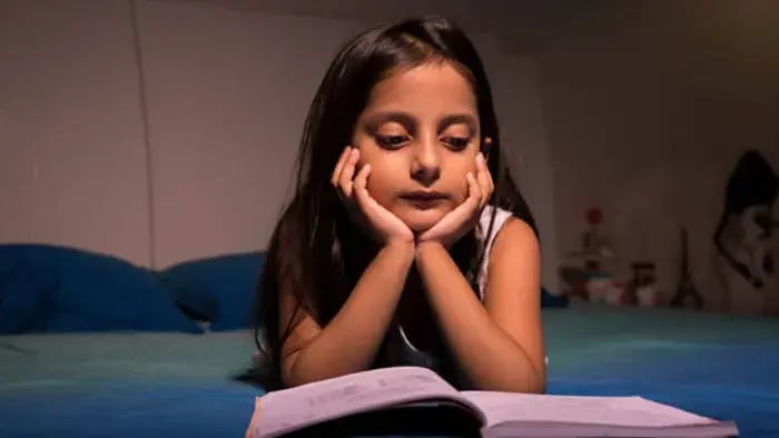 Indian kids studying