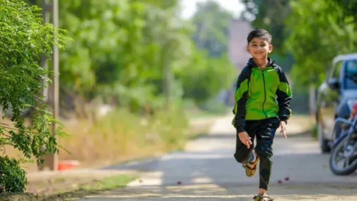 Indian kids Running and Jogging