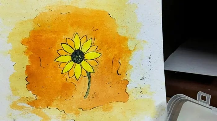 Painted Yellow Flower