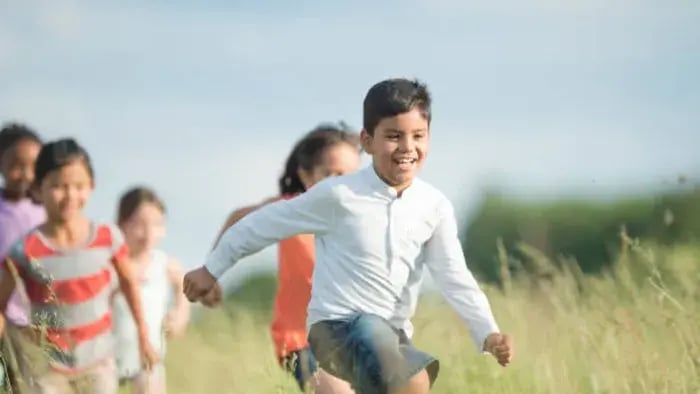 Indian Kids Playing In Summer Camp