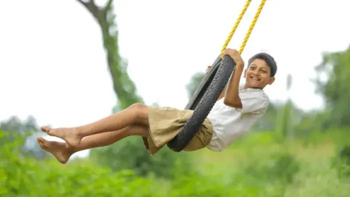 Indian kids doing Stretching