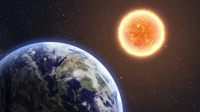 Earth revolving around the sun