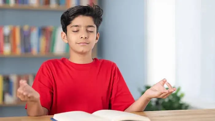 Indian kids doing meditation