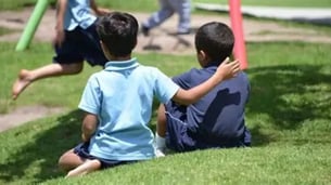 kids playing in a garden