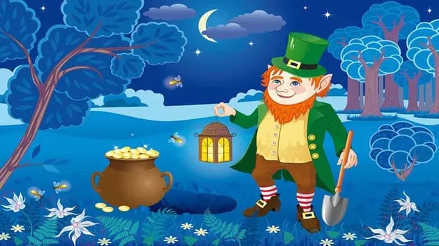 Person near gold chest at the night