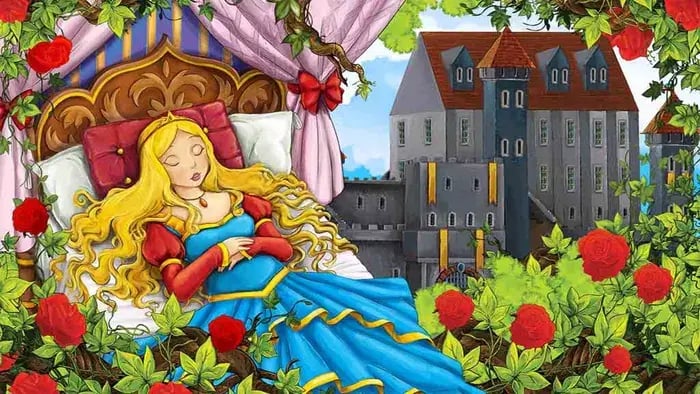 Princess sleeping on a bed
