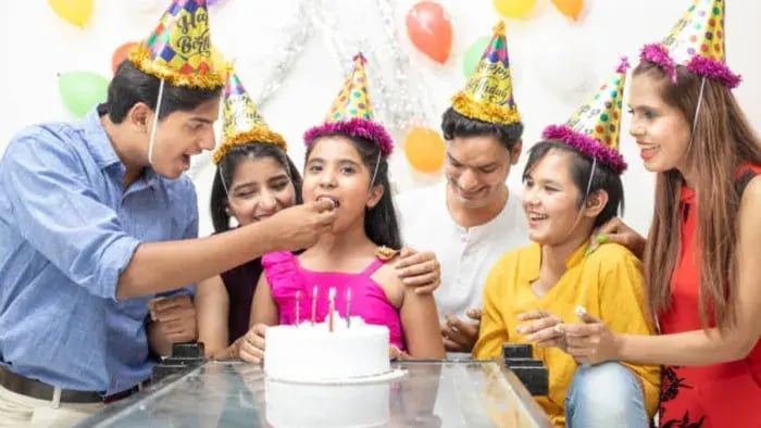 Indian Kid Doing Birthday Party