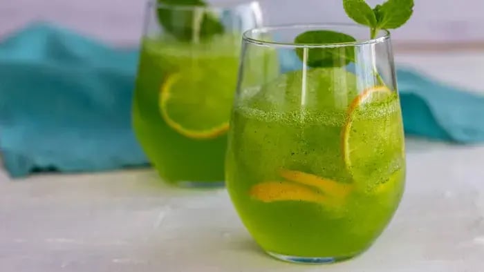 Peppermint Lemonade In A Glass