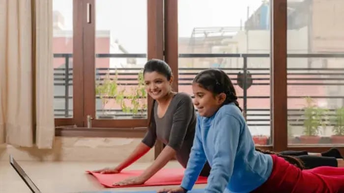 Indian kids doing Exercises