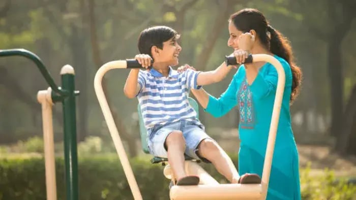 Indian kids doing Exercises