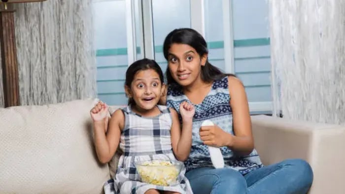 Indian kids eating food