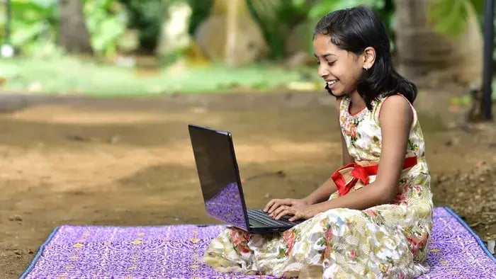 girl with a laptop-girl working on a laptop