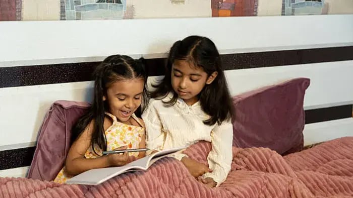 Indian Kid Reading