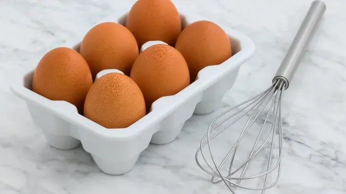 brown eggs in a tray