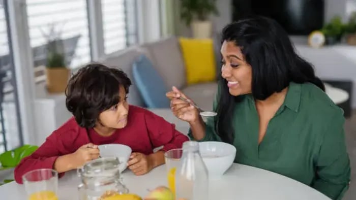 Indian Kids Eating Food