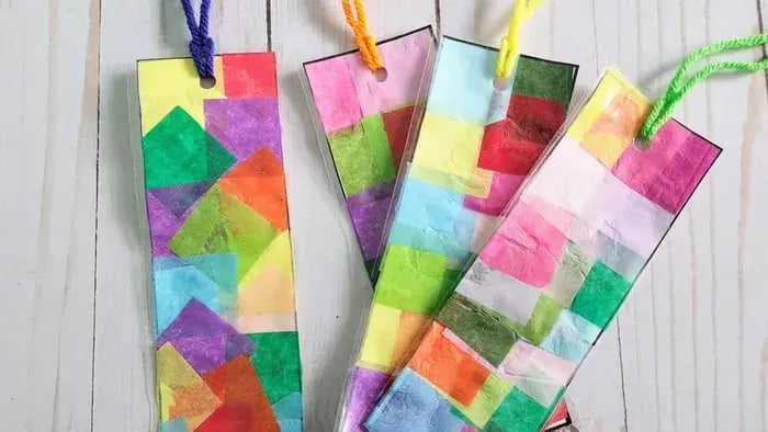 Colorful painted bookmarks