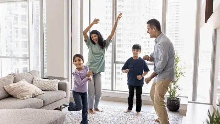 Indian kids with parents