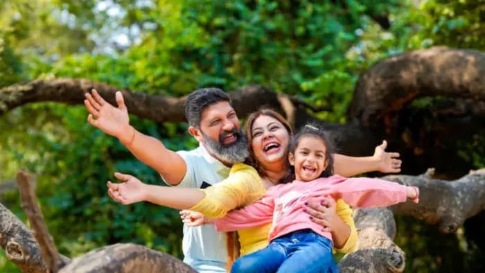 Indian kids with parents