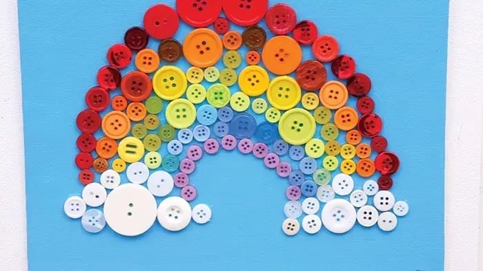 Rainbow Made From Colorful Buttons