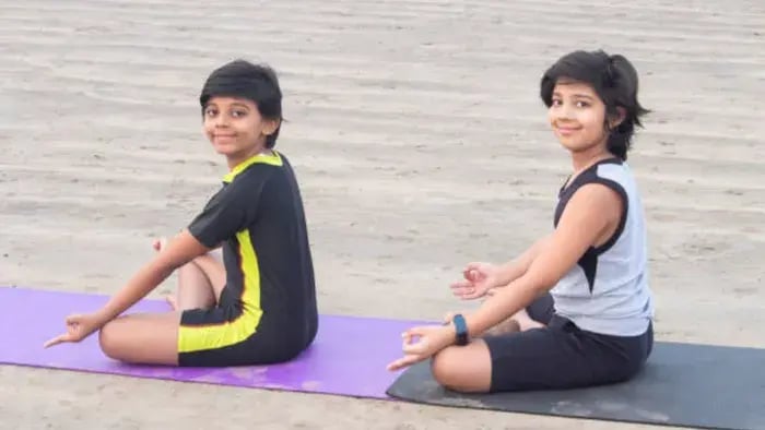 Indian Kid Doing Exercise