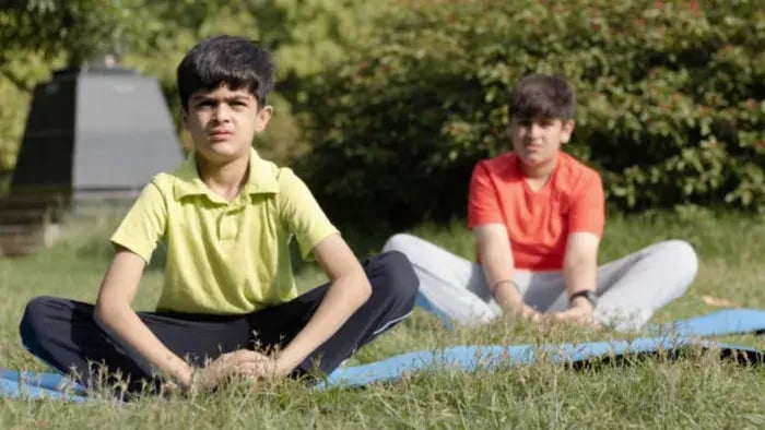 Indian Kid Doing Exercise