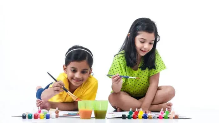 Indian kids painting