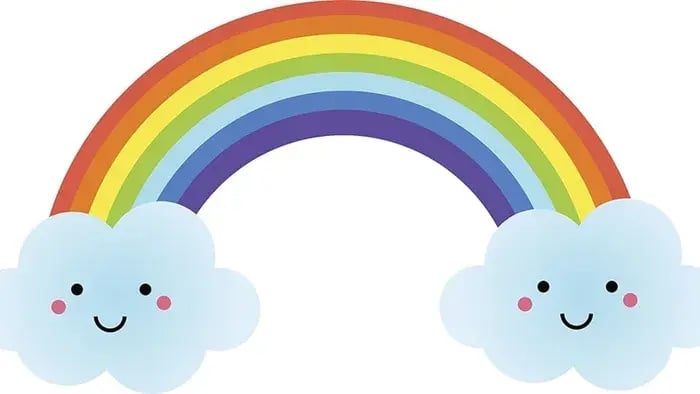 Rainbow with a cloud
