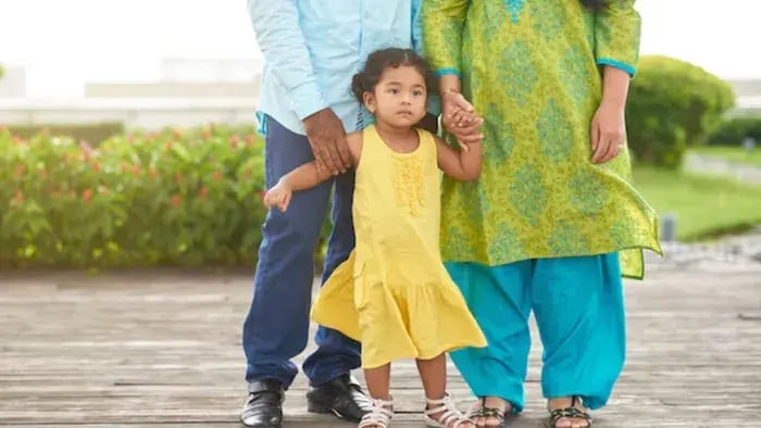 Indian kids with parents