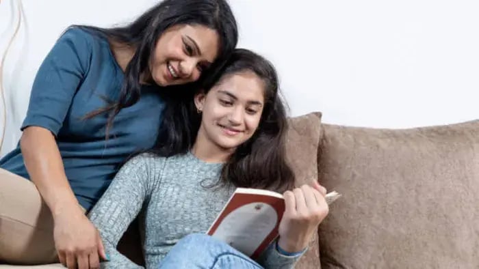Indian kid studying