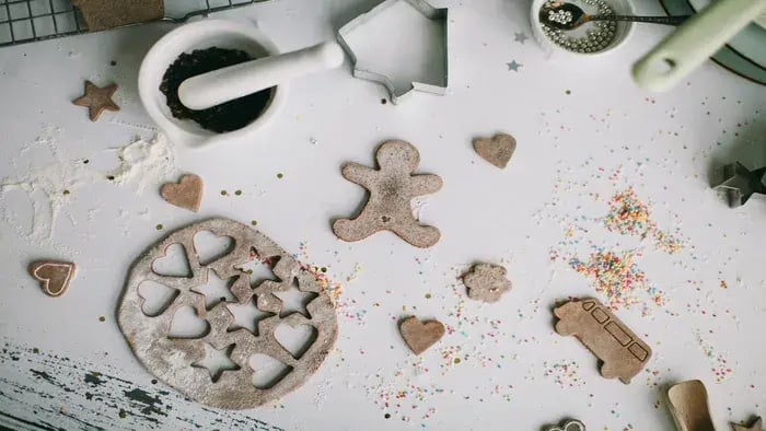 cookie dough and cookie cutters