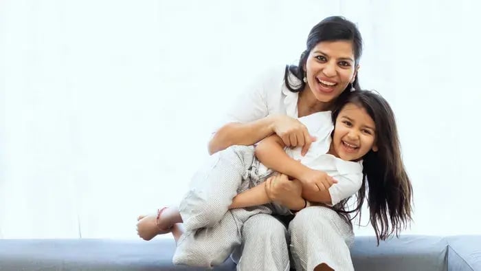 indian kids speaking with parents