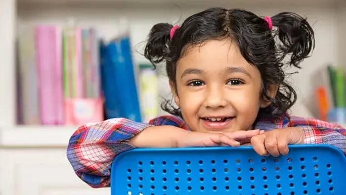 Indian kid studying