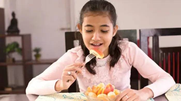 Indian Kid Eating Healthy