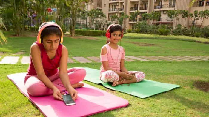 Indian Kid Doing Exercises