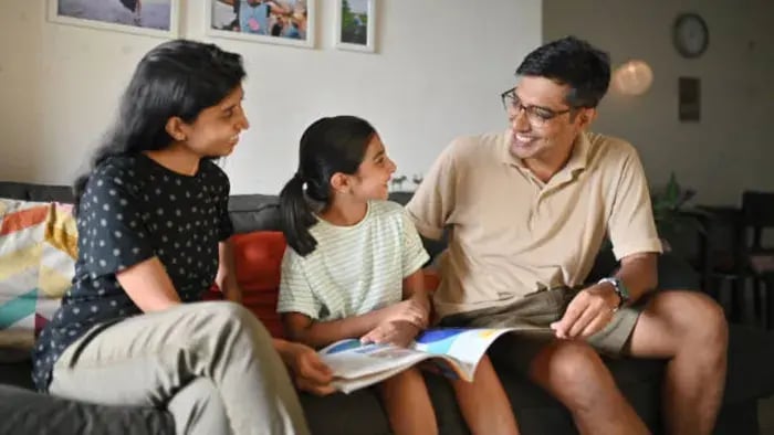 Indian kids and parents doing activities