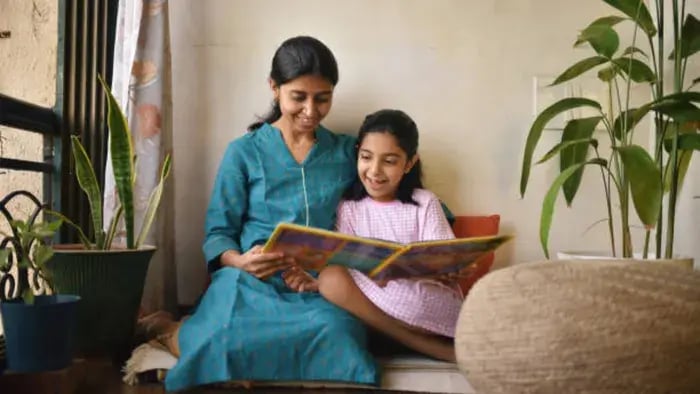 Indian kids and parents doing activities