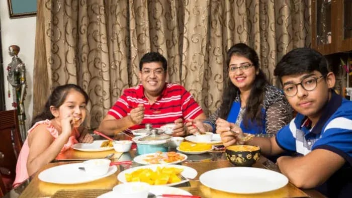 Indian Kids Eating Food