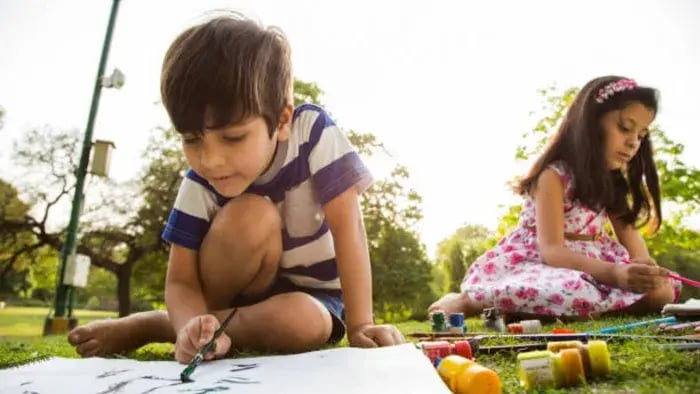 Indian kids drawing