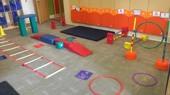 Colorful Indoor Obstacles Set Up For A Race